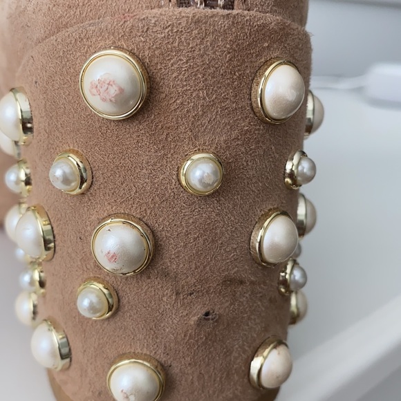 Stuart Weitzman Pearl Bacari Tan Suede Bootie Size 8 - Picture 13 of 14